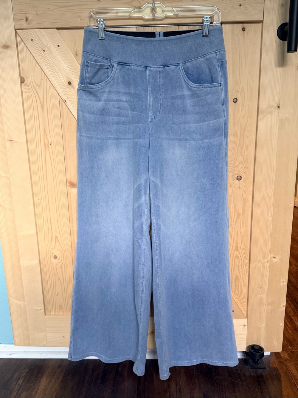 HALARA Light Blue Wide-Leg Pull-On Jeans
